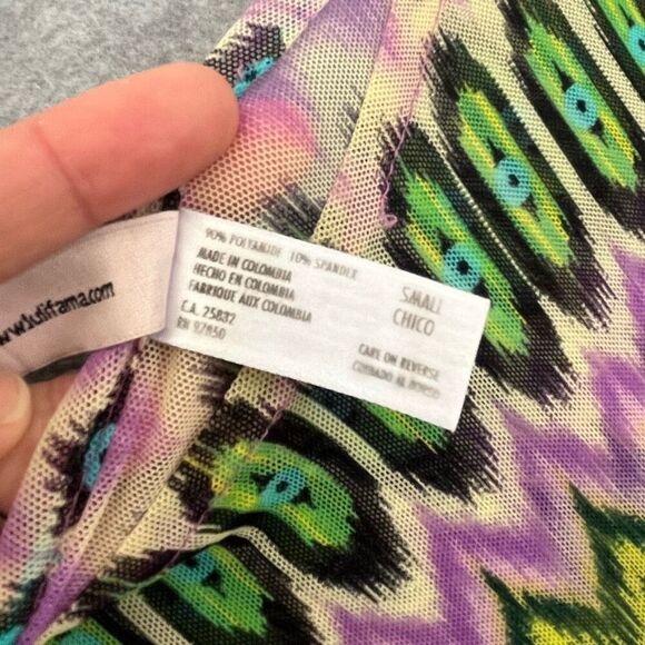 Luli Fama Playa Esmeralda South Beach Dress Small Swim Cover Up Ruched Sheer - Picture 9 of 11